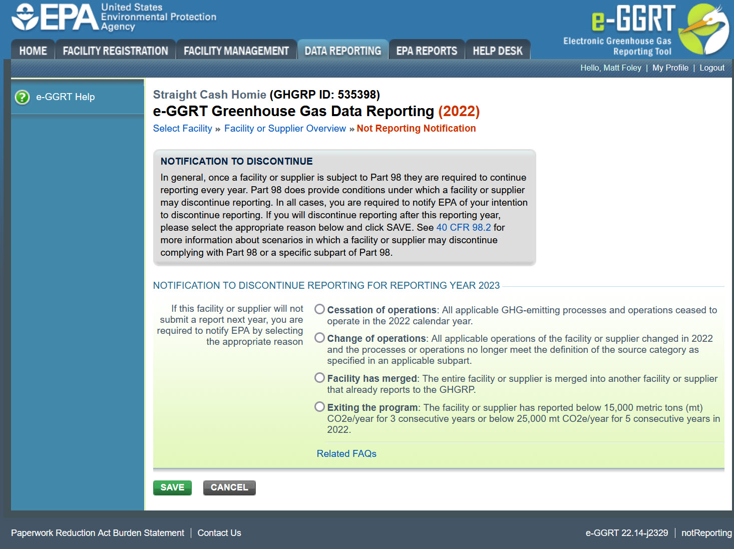 FACILITY OR SUPPLIER OVERVIEW page image